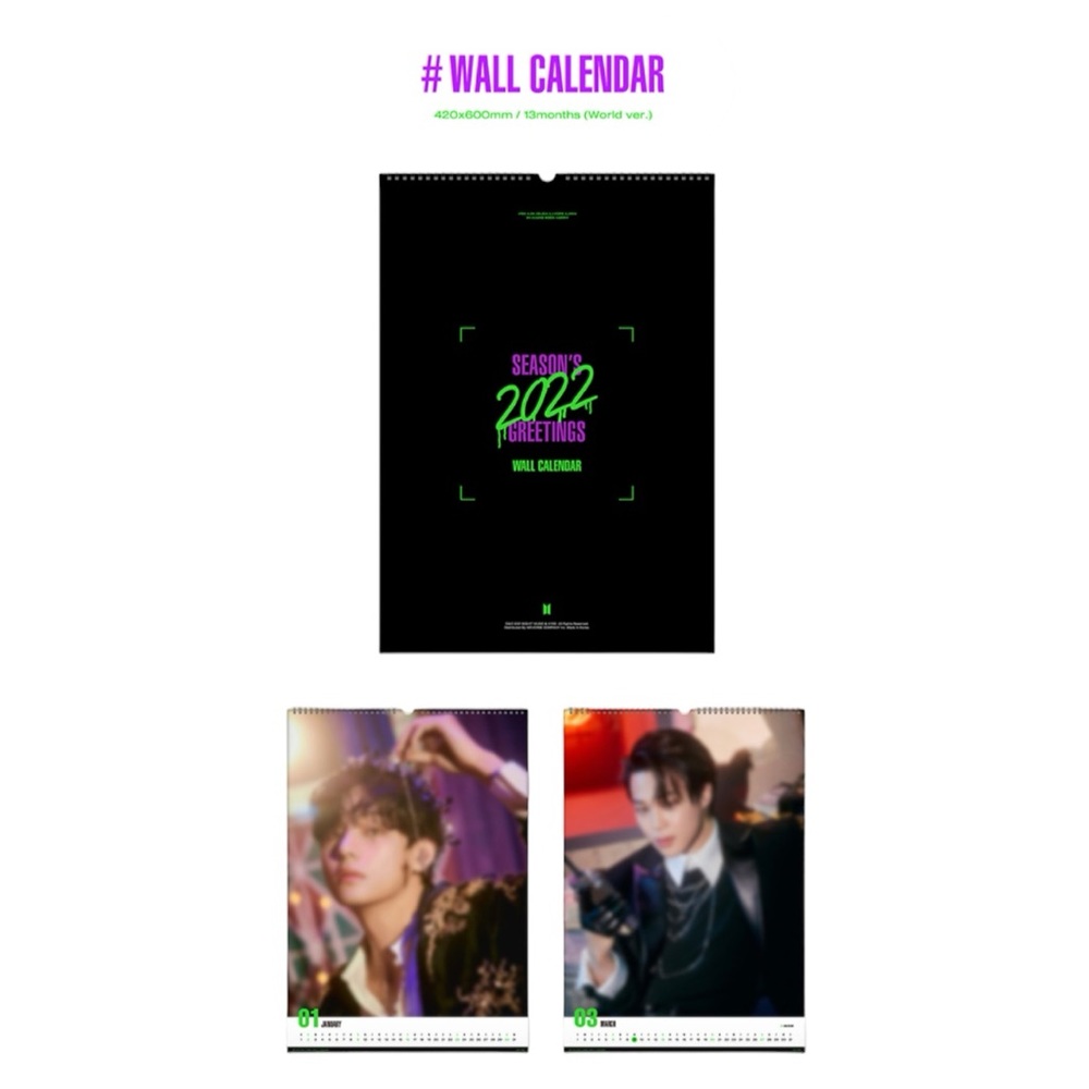 BTS 2022 SEASON’S GREETINGS WALL CALENDAR - BRAND NEW W/ TUBE